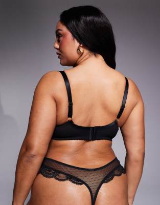 Asos Curve Asos Design Curve Lola Lace Underwired Bra In Black