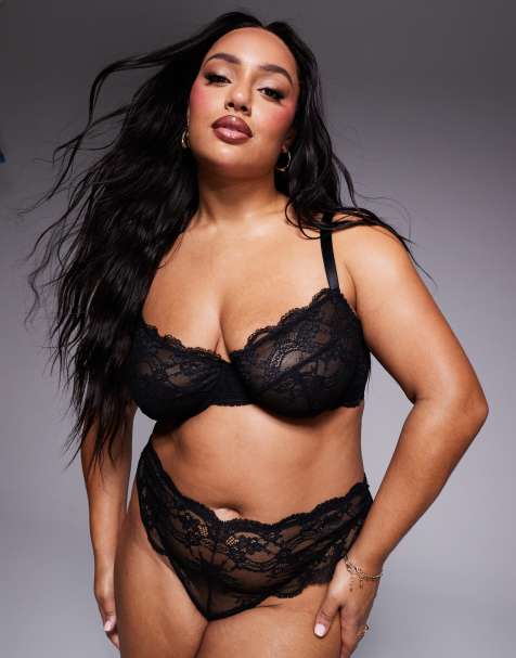 ASOS DESIGN Curve - Lola - Lingerieset in zwart - view 1