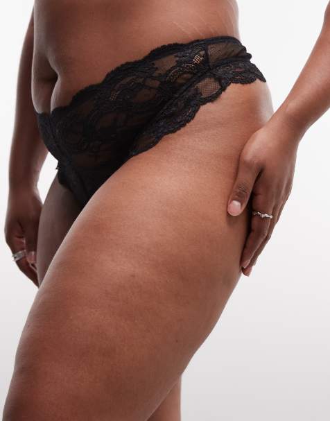 ASOS DESIGN Curve - Lola - Perizoma in pizzo nero - view 1