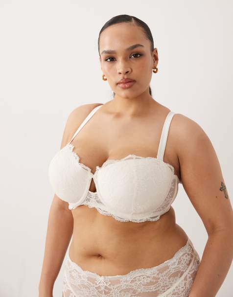 ASOS DESIGN Curve - Lola - Soutien-gorge de mariée à balconnet et armatures en dentelle - Ivoire - view 1