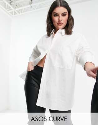 plus size white boyfriend shirt