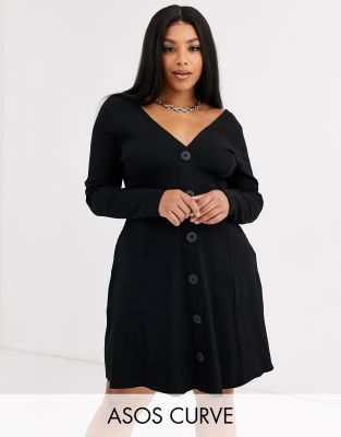 asos black curve dress