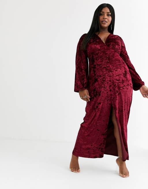 Asos velvet maxi dress sale