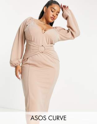 Plus size pencil 2025 dress with sleeves