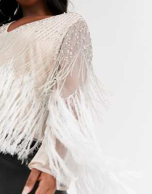 asos feather top