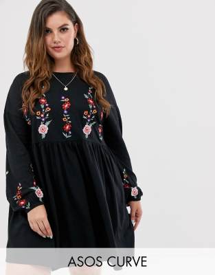 asos curve black dresses