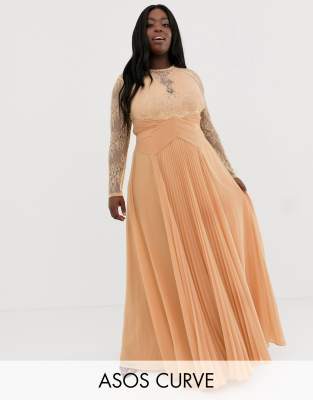 long pleated maxi dress