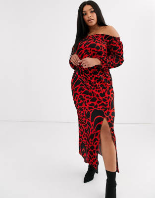 leopard bardot dress