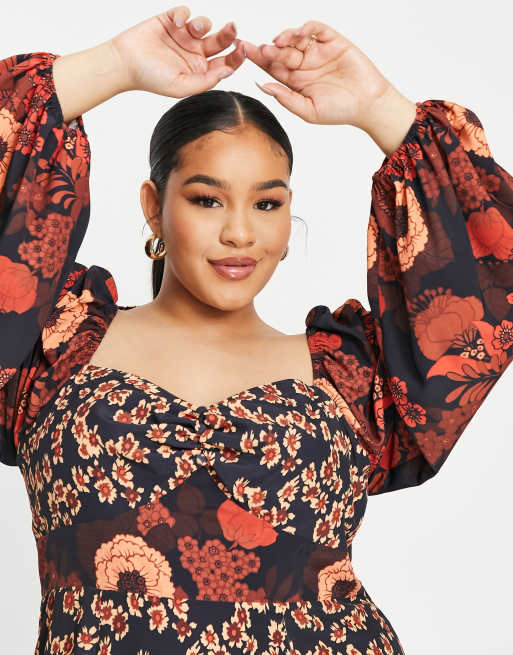 Asos curve floral dress best sale