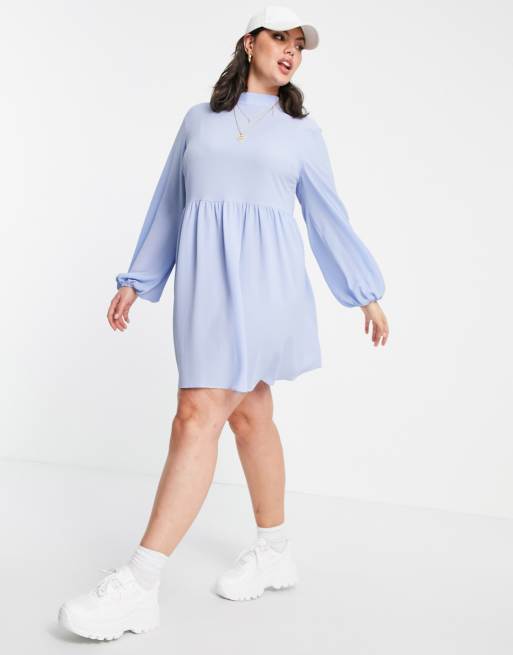 Long sleeve store pale blue dress