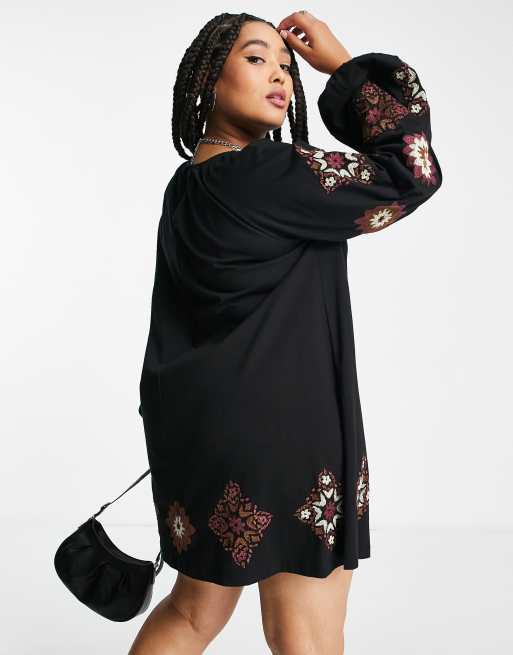 Embroidered tunic dress outlet uk