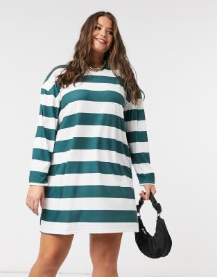 green long sleeve t shirt dress