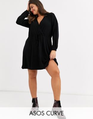 asos black curve dress