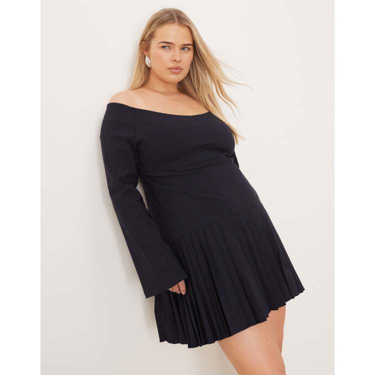 asos pleated skirt dress ASOS DESIGN square neck dropped waist maxi dress with pleated skirt in red