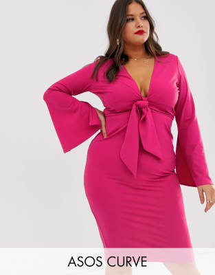 asos curve pink dress