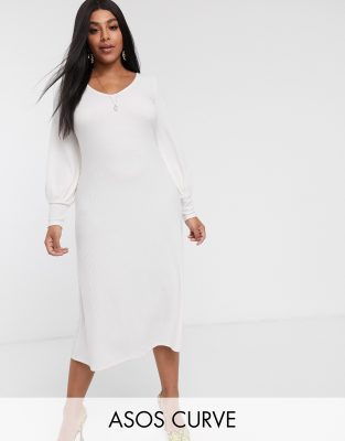 long sleeve winter white dress