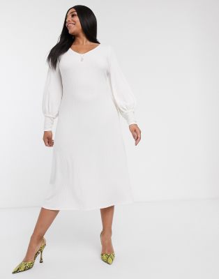 long sleeve winter white dress