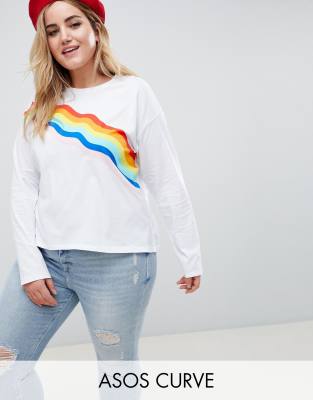 asos rainbow top