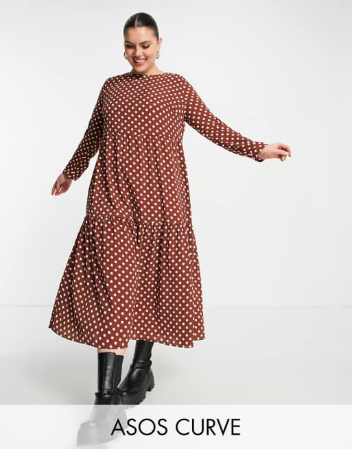 Asos curve polka dot clearance dress