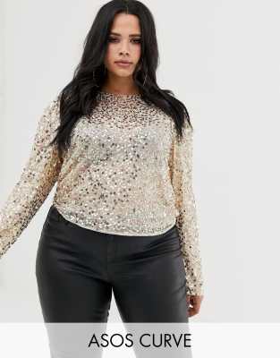 gold sparkly long sleeve top