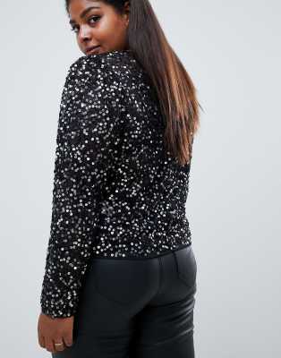 long sleeve top with sequin embellishment