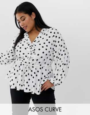 asos polka dot blouse