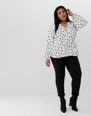 asos polka dot blouse