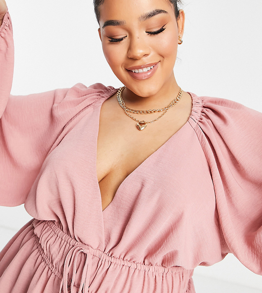 Plus-size top by ASOS DESIGN You choose the occasion Wrap front Long sleeves Tie waist Regular fit