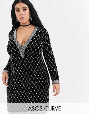 asos curve long dresses