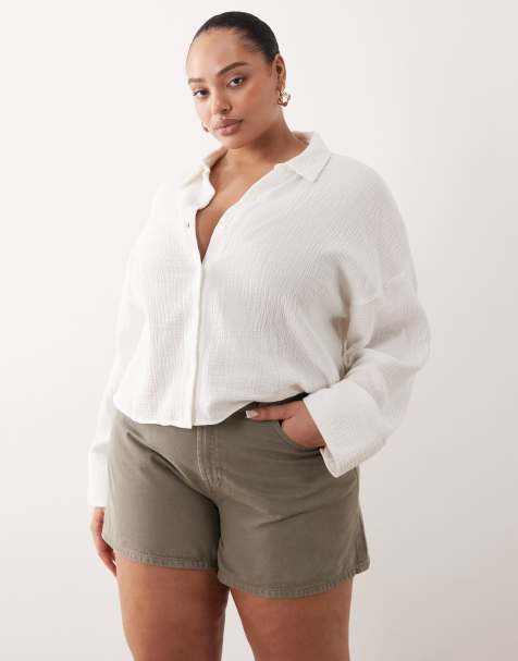 ASOS DESIGN Curve longer a line short in khaki