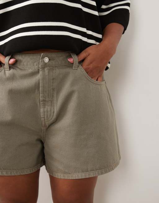 ASOS DESIGN Curve longer a line short in khaki, 3 of 5