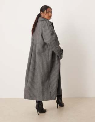 Asos Curve Asos Design Curve Longline Car Coat In Gray