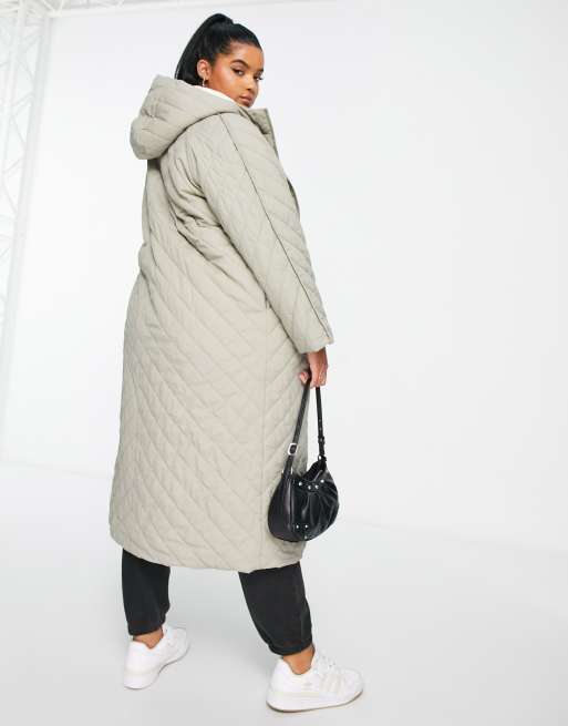 Cherington chevron quilted store longline padded coat