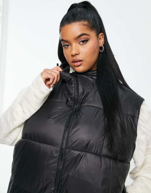 ASOS DESIGN Curve longline gilet in black