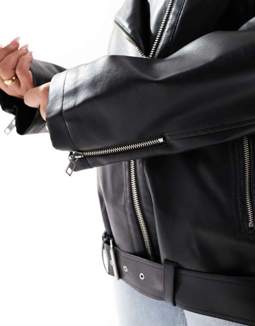 Asos curve leather jacket clearance
