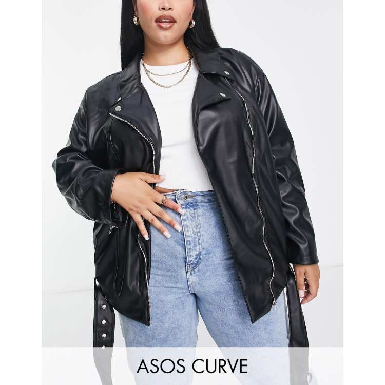 Asos plus best sale size leather jacket