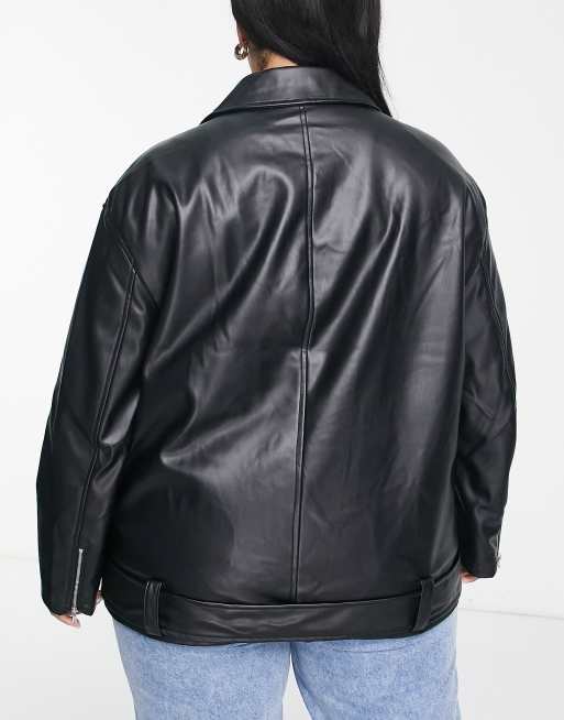 Asos curve leather outlet jacket