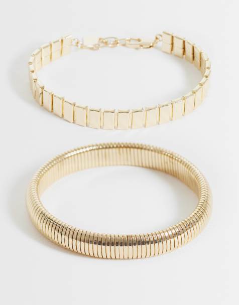 ASOS DESIGN Curve lot de 2 bracelets dorés - view 1