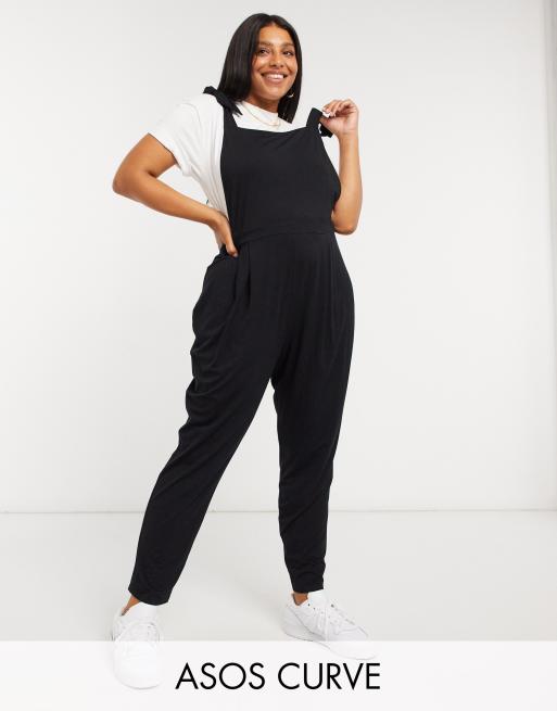 Black hot sale jersey dungarees