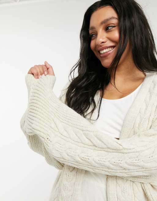 Cream Maxi Knit Cardigan