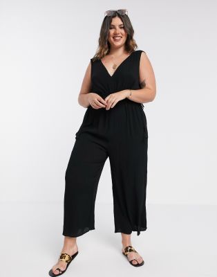 asos curve black jumpsuit