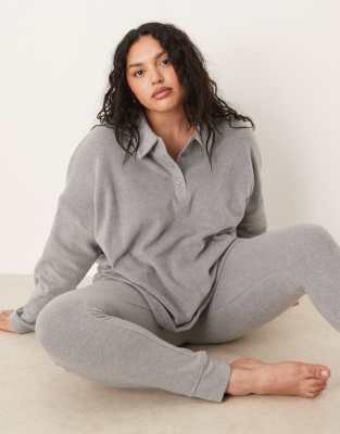 Asos Curve Asos Design Curve Lounge Mix & Match Lightweight Fleece Leggings In Gray