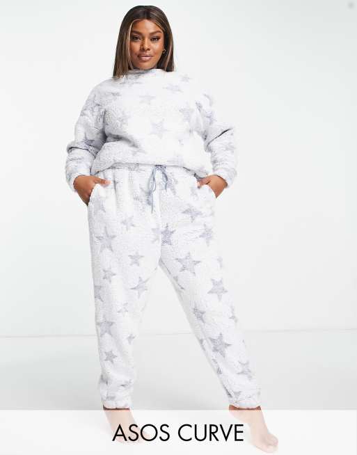ASOS DESIGN Curve lounge mix & match star set in blue, 4 of 4