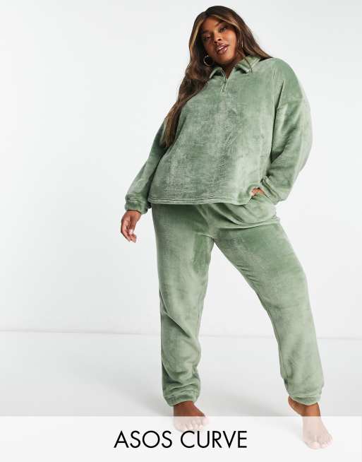 ZIP UP Tracksuit Set with Wide Leg Joggers in Velour