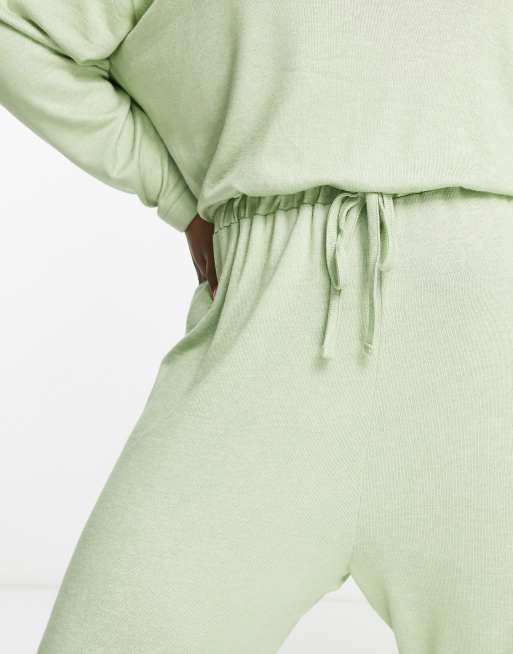 ASOS DESIGN Curve lounge super soft jumpsuit in sage, 3 of 4
