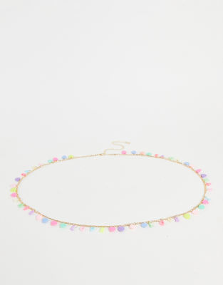 Asos Design Curve Love Chain Waist And Hip Belt In Multi-gold In Gold