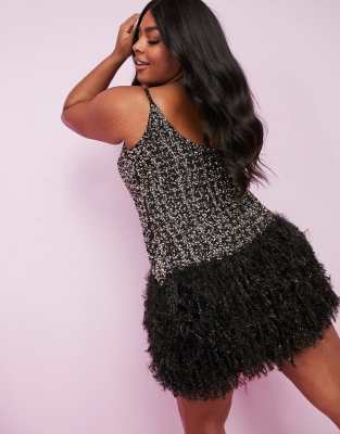 asos feather dress