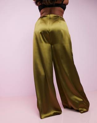 satin high waisted trousers