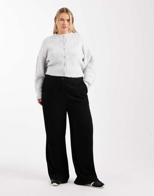 ASOS DESIGN Curve - Lysegrå cardigan med rund hals og syninger, 2 af 4