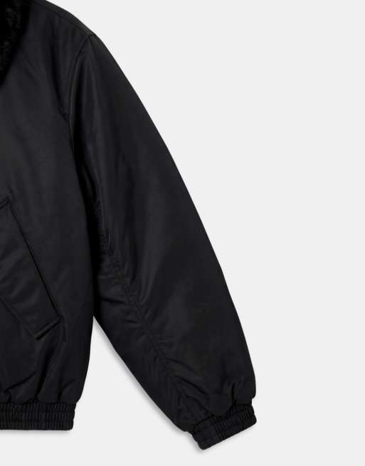 ASOS DESIGN Curve MA1 bomberjacka med fuskpälskant i svart, 8 av 8